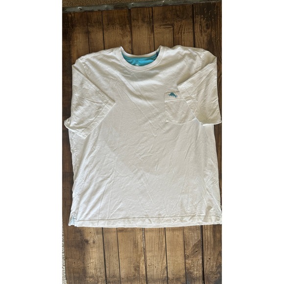 Tommy Bahama Other - Tommy Bahama Mens XL White Cotton Short Sleeve Pocket T-Shirt Blue Marlin Logo